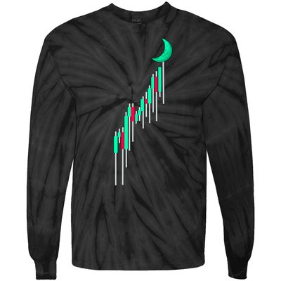 Crypto To The Moon Trading Hodl Stock Chart Tie-Dye Long Sleeve Shirt