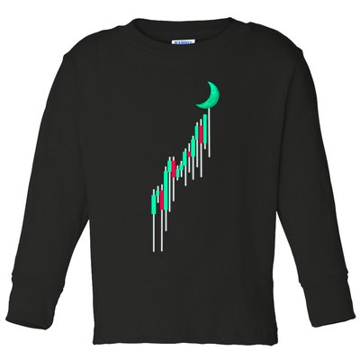 Crypto To The Moon Trading Hodl Stock Chart Toddler Long Sleeve Shirt
