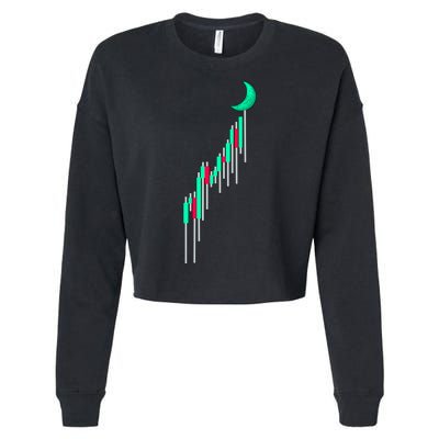 Crypto To The Moon Trading Hodl Stock Chart Cropped Pullover Crew