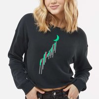 Crypto To The Moon Trading Hodl Stock Chart Cropped Pullover Crew