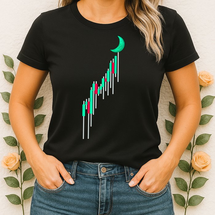 Crypto To The Moon Trading Hodl Stock Chart Womens T-Shirt