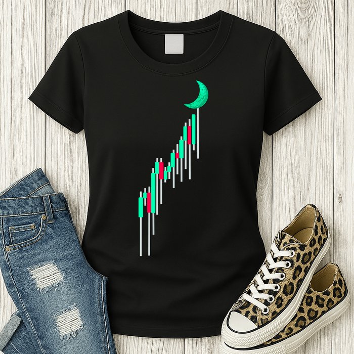 Crypto To The Moon Trading Hodl Stock Chart Womens T-Shirt