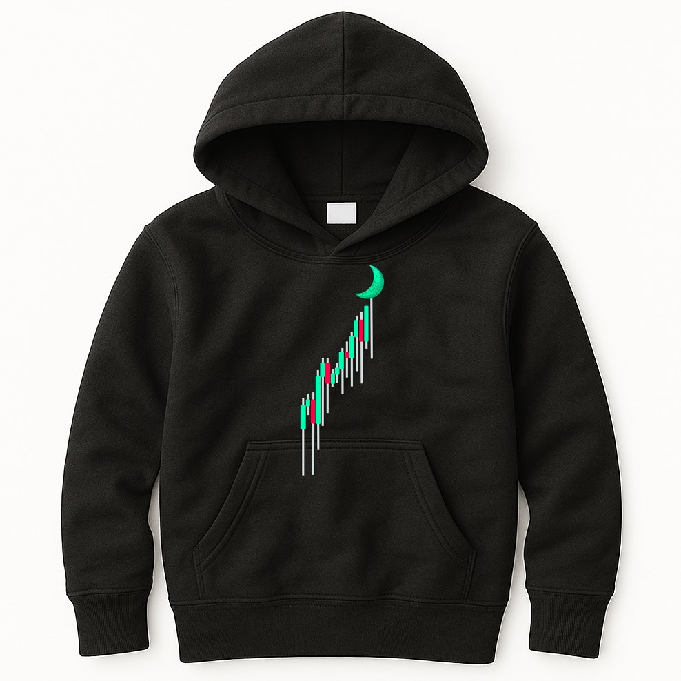Crypto To The Moon Trading Hodl Stock Chart Kids Hoodie
