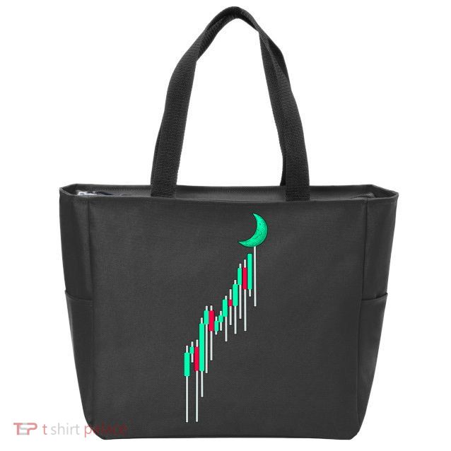 Crypto To The Moon Trading Hodl Stock Chart Zip Tote Bag