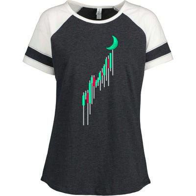 Crypto To The Moon Trading Hodl Stock Chart Enza Ladies Jersey Colorblock Tee