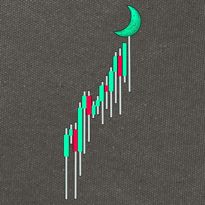 Crypto To The Moon Trading Hodl Stock Chart Cotton Canvas Backpack
