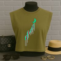 Crypto To The Moon Trading Hodl Stock Chart Garment-Dyed Women's Muscle Tee