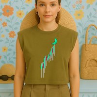 Crypto To The Moon Trading Hodl Stock Chart Garment-Dyed Women's Muscle Tee