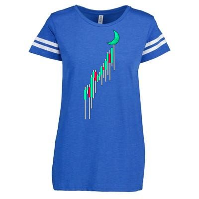 Crypto To The Moon Trading Hodl Stock Chart Enza Ladies Jersey Football T-Shirt