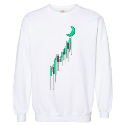 Crypto To The Moon Trading Hodl Stock Chart Garment-Dyed Sweatshirt