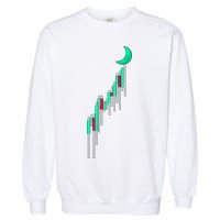 Crypto To The Moon Trading Hodl Stock Chart Garment-Dyed Sweatshirt