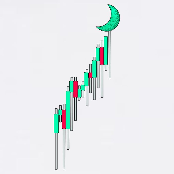 Crypto To The Moon Trading Hodl Stock Chart Garment-Dyed Sweatshirt