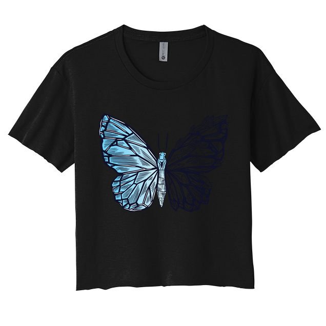 Crystal Butterfly Crop Top