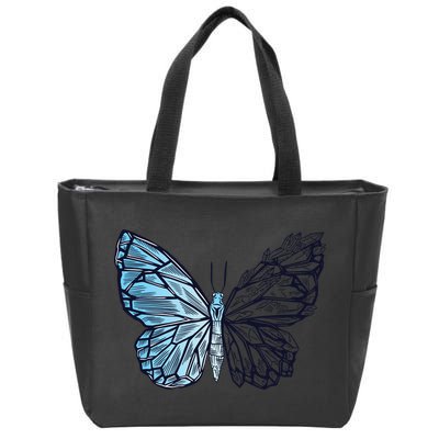 Crystal Butterfly Zip Tote Bag