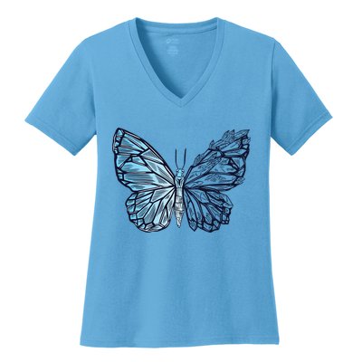 Crystal Butterfly Women's V-Neck T-Shirt