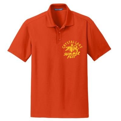 Crystal Lake Summer Fest Horror Movie Fan Dry Zone Grid Polo