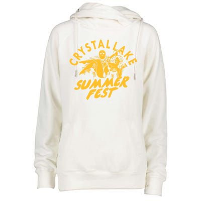 Crystal Lake Summer Fest Horror Movie Fan Womens Funnel Neck Pullover Hood