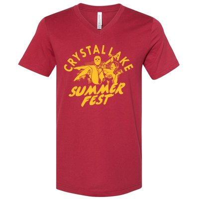 Crystal Lake Summer Fest Horror Movie Fan V-Neck T-Shirt