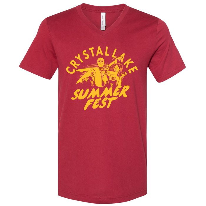 Crystal Lake Summer Fest Horror Movie Fan V-Neck T-Shirt