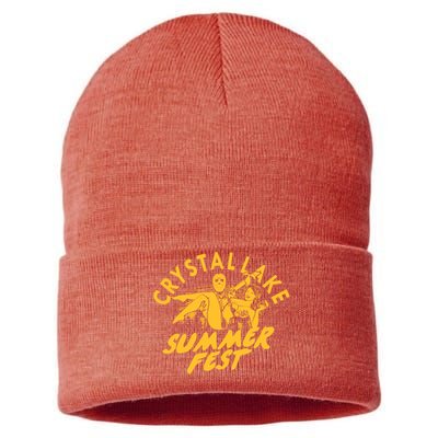 Crystal Lake Summer Fest Horror Movie Fan Sustainable Knit Beanie