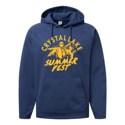 Crystal Lake Summer Fest Horror Movie Fan Performance Fleece Hoodie