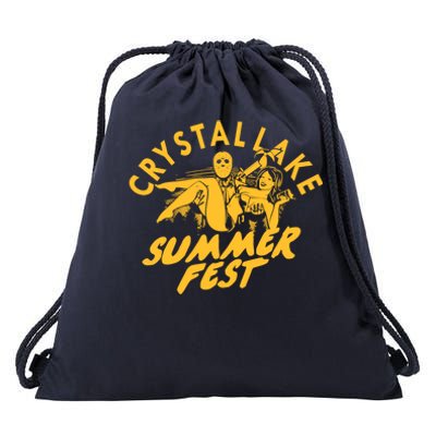 Crystal Lake Summer Fest Horror Movie Fan Drawstring Bag