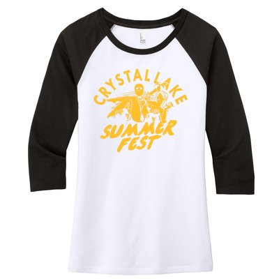 Crystal Lake Summer Fest Horror Movie Fan Women's Tri-Blend 3/4-Sleeve Raglan Shirt