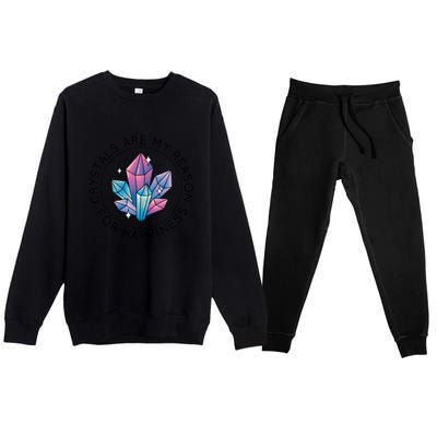 Crystals Are My Reason For Happiness Premium Crewneck Sweatsuit Set