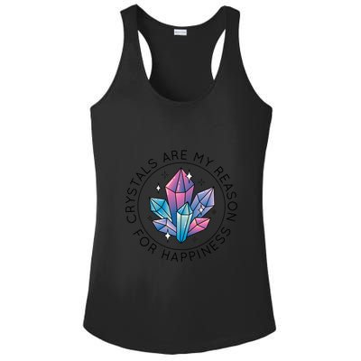 Crystals Are My Reason For Happiness Ladies PosiCharge Competitor Racerback Tank