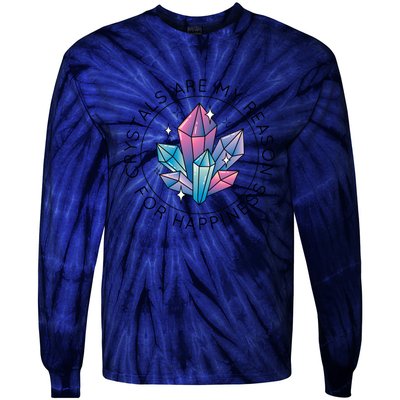 Crystals Are My Reason For Happiness Tie-Dye Long Sleeve Shirt