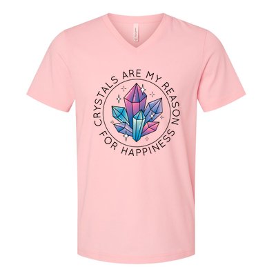 Crystals Are My Reason For Happiness V-Neck T-Shirt