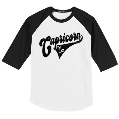 Capricorn Retro Zodiac Astrology Horoscope Capricorn Baseball Sleeve Shirt