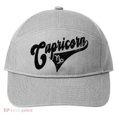 Capricorn Retro Zodiac Astrology Horoscope Capricorn 7-Panel Snapback Hat