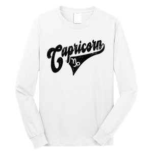 Capricorn Retro Zodiac Astrology Horoscope Capricorn Long Sleeve Shirt