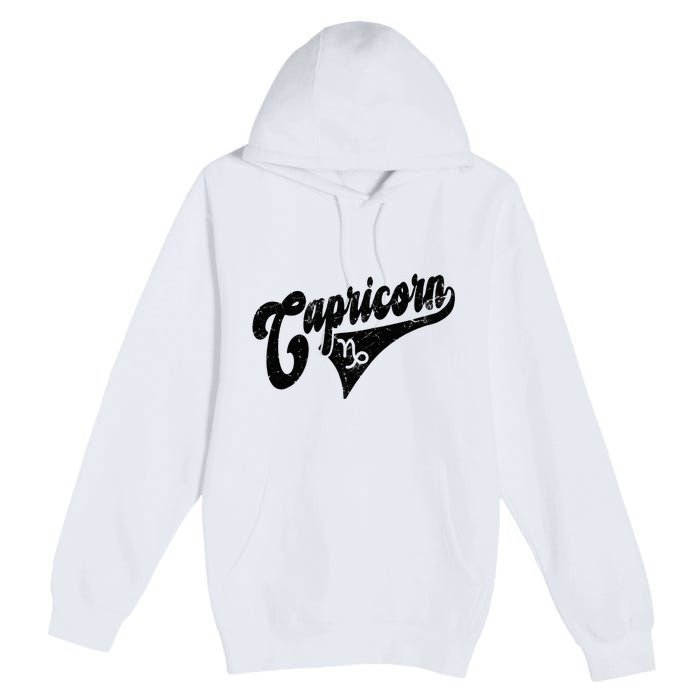 Capricorn Retro Zodiac Astrology Horoscope Capricorn Premium Pullover Hoodie