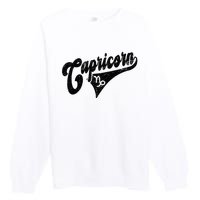 Capricorn Retro Zodiac Astrology Horoscope Capricorn Premium Crewneck Sweatshirt