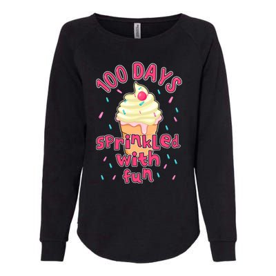 Cupcake Student 100th Days Sprinkled Fun 100 Days Of School Gift Womens California Wash Sweatshirt