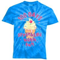 Cupcake Student 100th Days Sprinkled Fun 100 Days Of School Gift Kids Tie-Dye T-Shirt