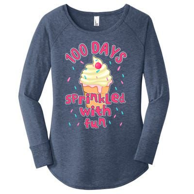 Cupcake Student 100th Days Sprinkled Fun 100 Days Of School Gift Women's Perfect Tri Tunic Long Sleeve Shirt