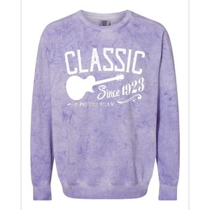 Classic Since 1923 And Still Rockin 100th Birthday Colorblast Crewneck Sweatshirt