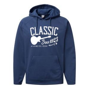 Classic Since 1923 And Still Rockin 100th Birthday Performance Fleece Hoodie