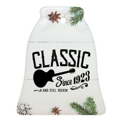 Classic Since 1923 And Still Rockin 100th Birthday Ceramic Bell Ornament