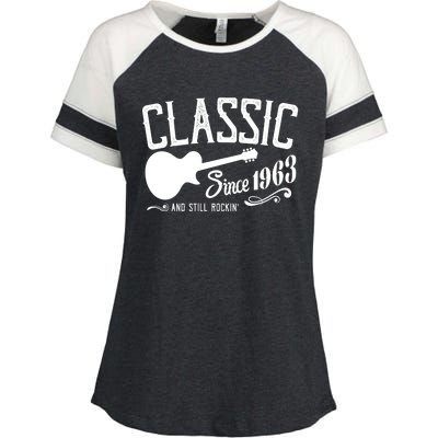 Classic Since 1963 And Still Rockin 60th Birthday Enza Ladies Jersey Colorblock Tee