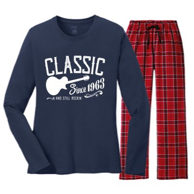 Classic Since 1963 And Still Rockin 60th Birthday Women's Long Sleeve Flannel Pajama Set 