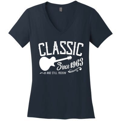 Classic Since 1963 And Still Rockin 60th Birthday Women's V-Neck T-Shirt