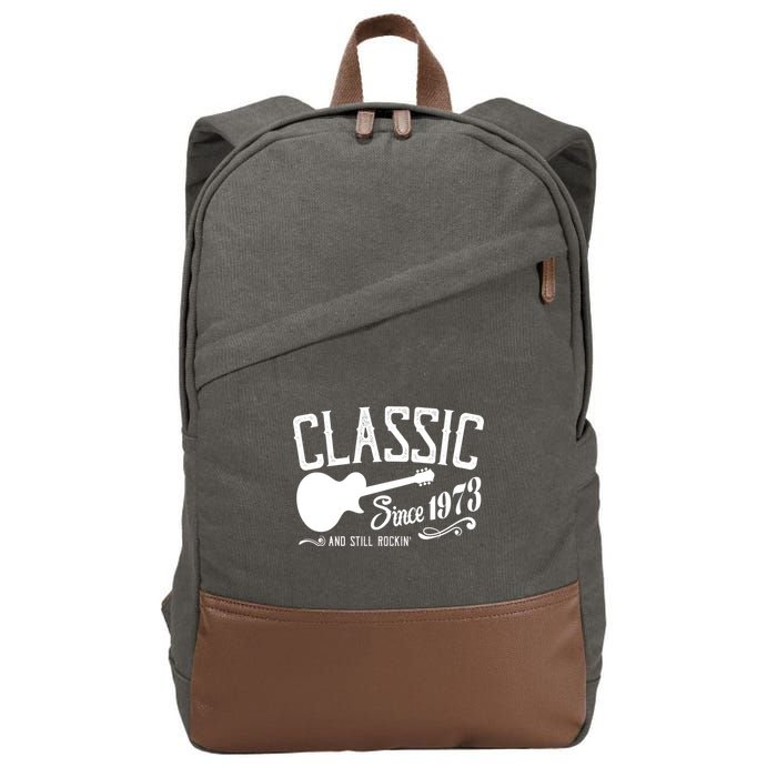 Classic Since 1973 And Still Rockin 50th Birthday Cotton Canvas Backpack