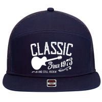 Classic Since 1973 And Still Rockin 50th Birthday 7 Panel Mesh Trucker Snapback Hat