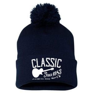 Classic Since 1983 And Still Rockin 40th Birthday Pom Pom 12in Knit Beanie