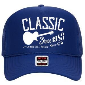 Classic Since 1983 And Still Rockin 40th Birthday High Crown Mesh Back Trucker Hat