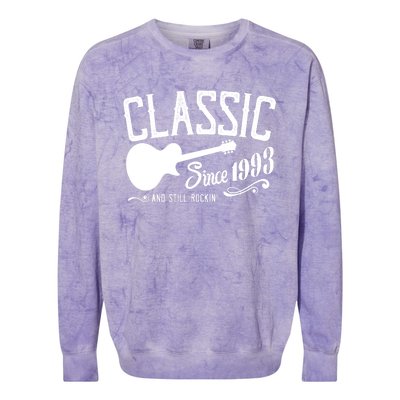 Classic Since 1993 And Still Rockin 30th Birthday Colorblast Crewneck Sweatshirt